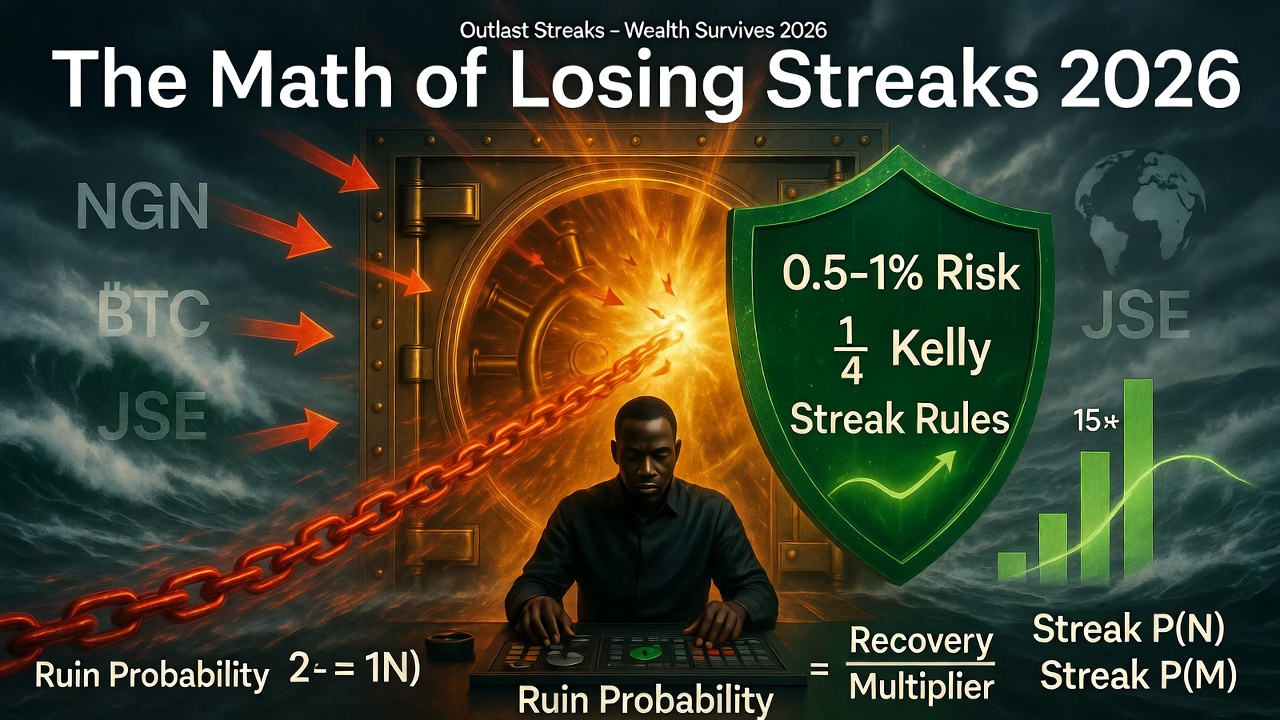 losing streaks trading 2026, ruin probability trading math, recovery time after drawdown, streak survival rules retail traders