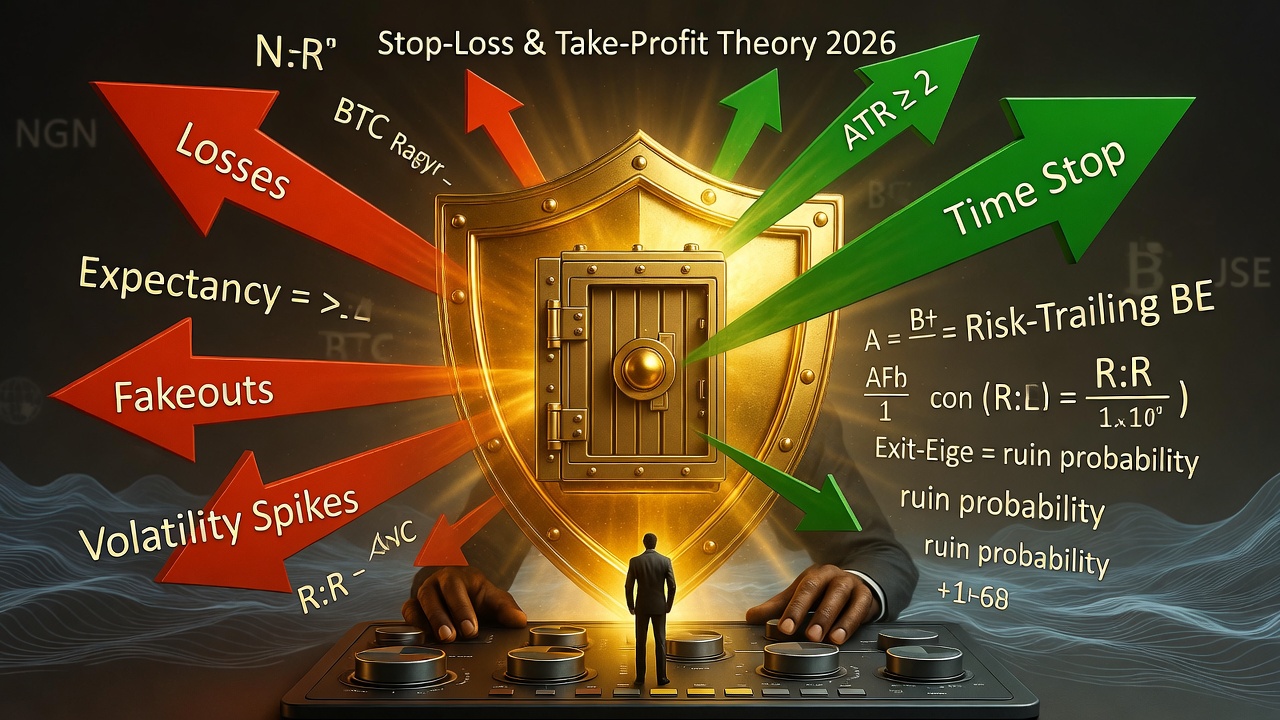 stop loss take profit theory 2026, atr multiples stop placement, time based stops trading, volatility bands stop loss, optimal exit placement math