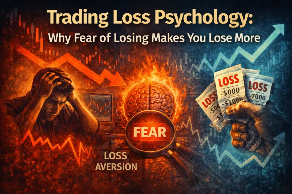 fear of losing trading, accepting losses trading, trading risk psychology, loss aversion trading, why traders fear losses, trading mindset losses, handling losses trading